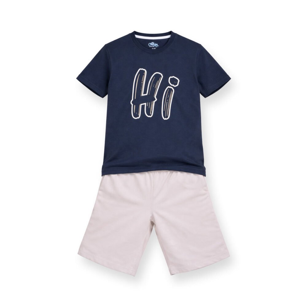 Hi Cream Black Summer Set (T-Shirt + Shorts)