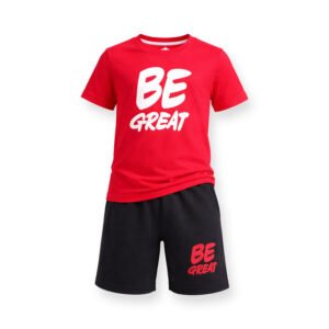 Be Great Red Black Summer Set (T-Shirt + Shorts)