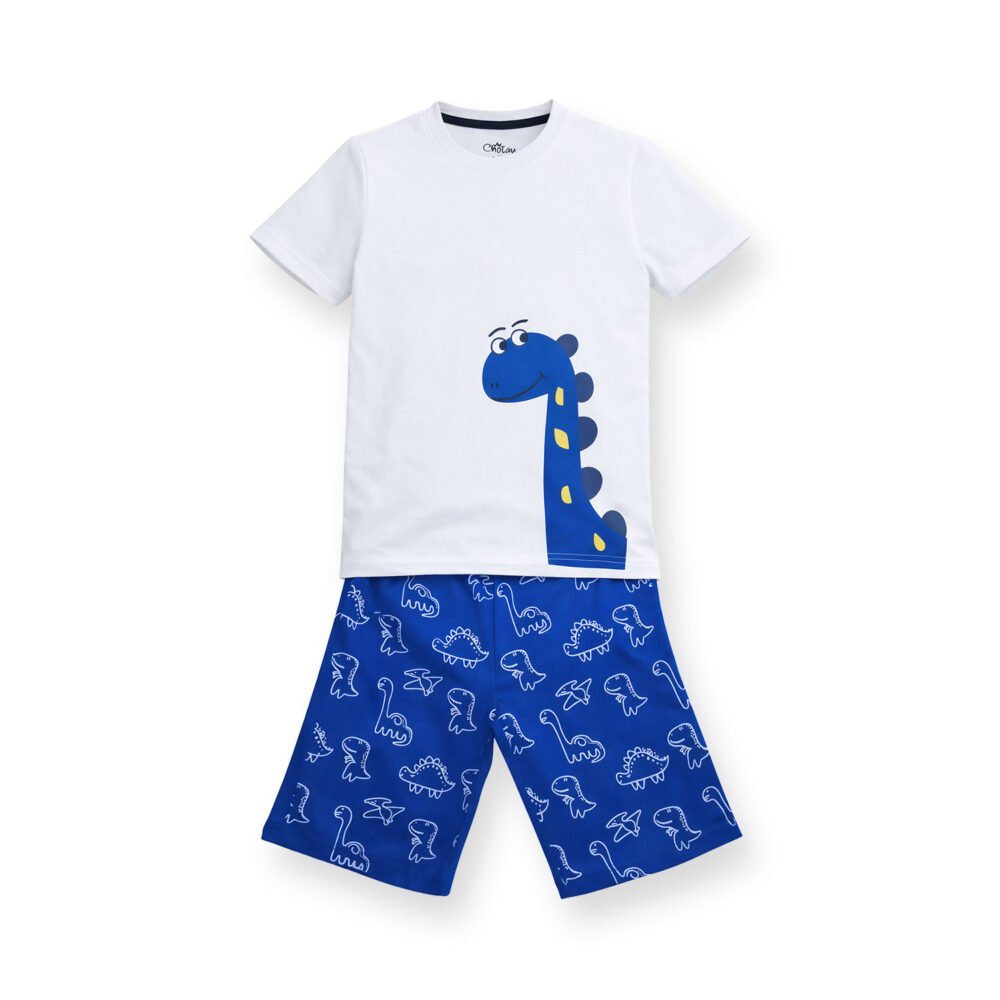 Dino Blue White Summer Set (T-Shirt + Shorts)