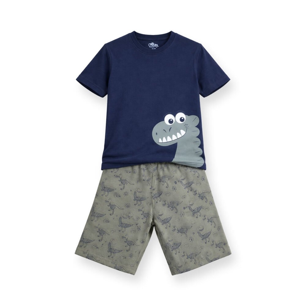 Dino Green Black Summer Set (T-Shirt + Shorts)