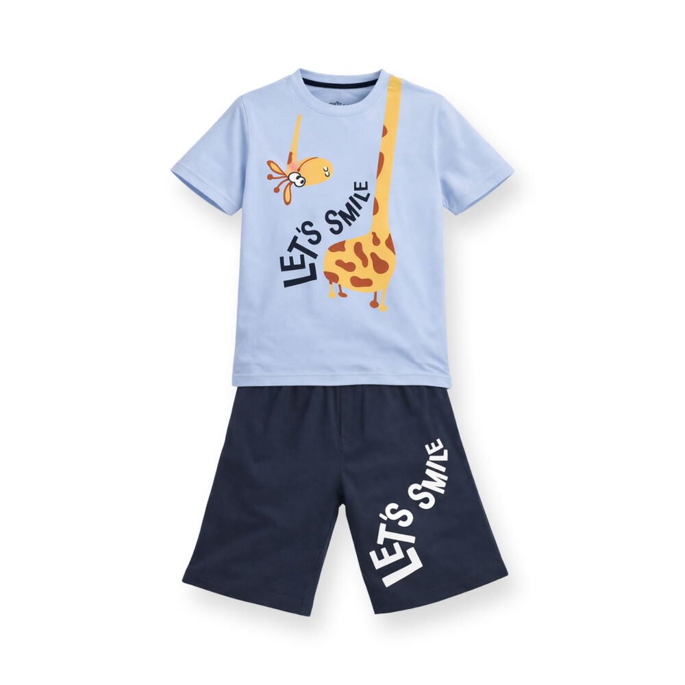 Giraffe Yellow Black Summer Set (T-Shirt + Shorts)
