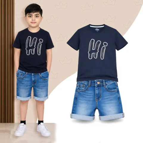 Hi Set + Light Blue Denim Shorts (Combo)