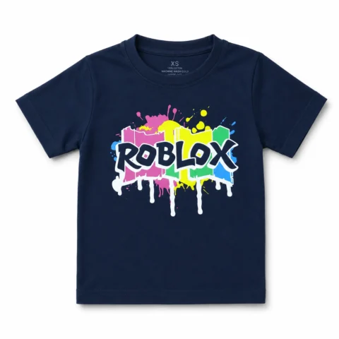Roblox Navy Blue Graphic T-Shirt – Soft Cotton Casual Wear
