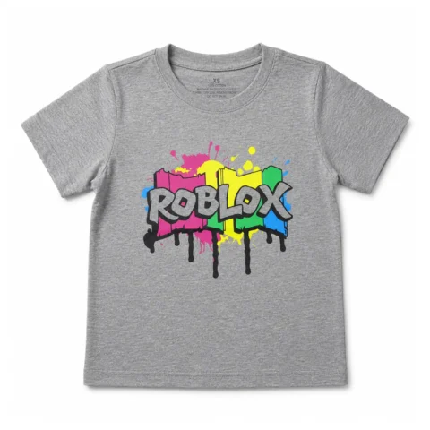 Roblox Grey Graphic T-Shirt – Soft Cotton Casual Wear