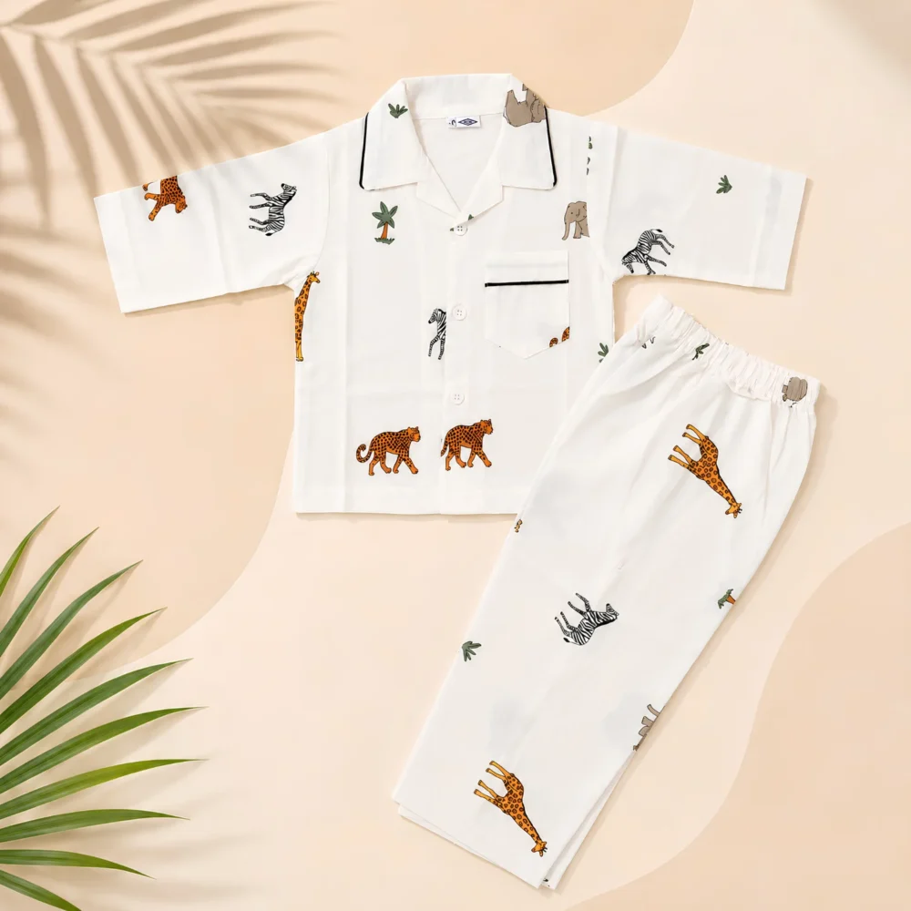 Boys Animal Pattern Night Suit