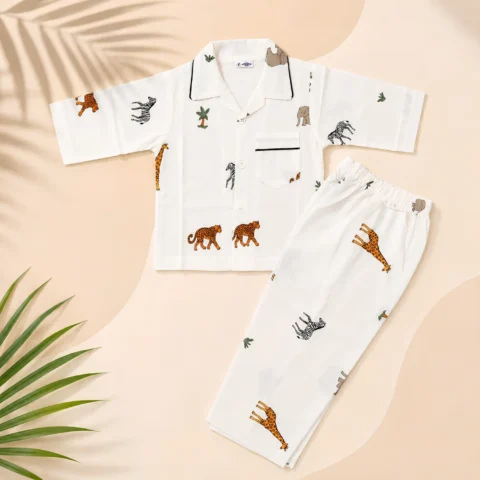 Boys Animal Pattern Night Suit