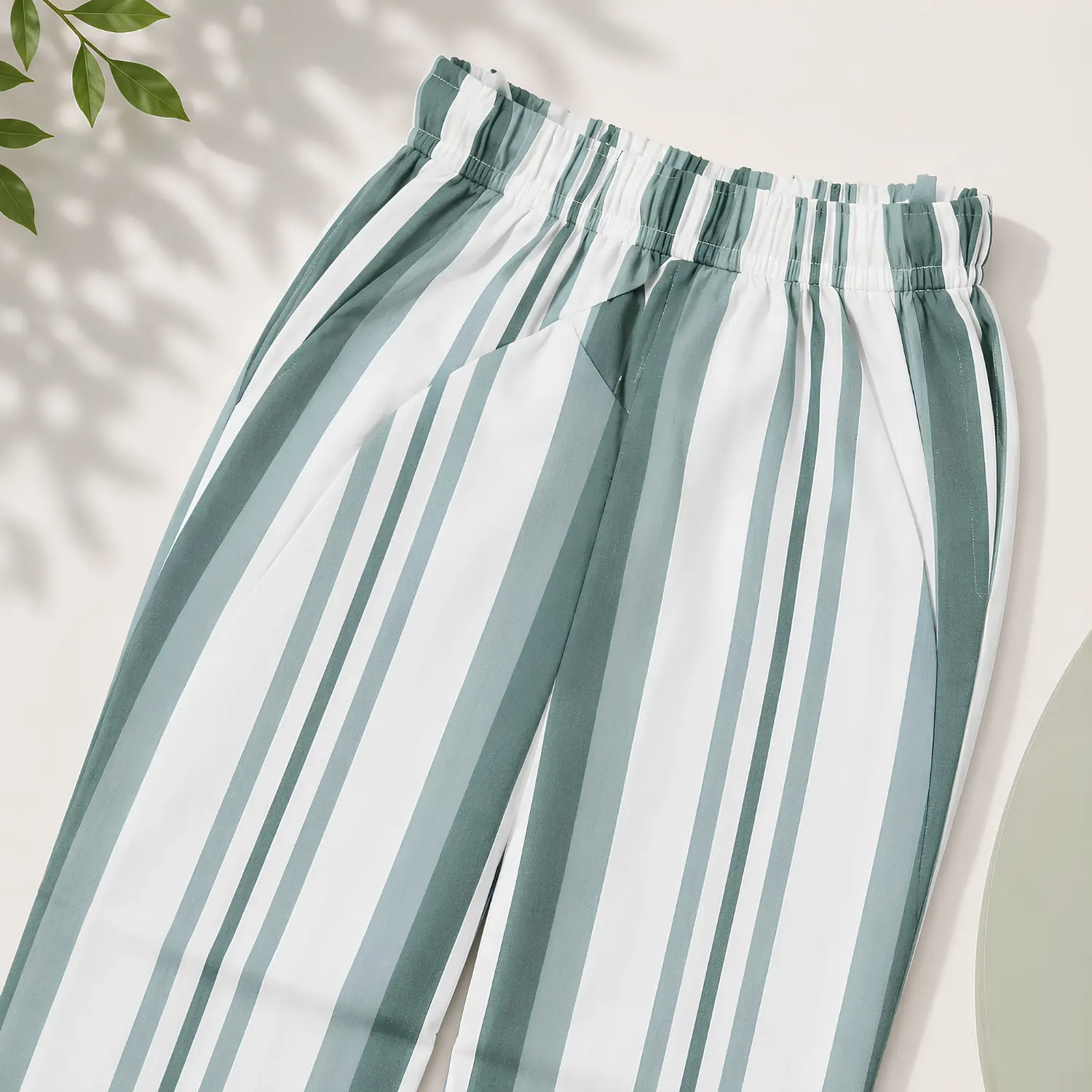 Boys Green Striped Night Suit - Image 5