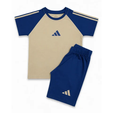 Adidas Beige & Royal Blue Tracksuit Set