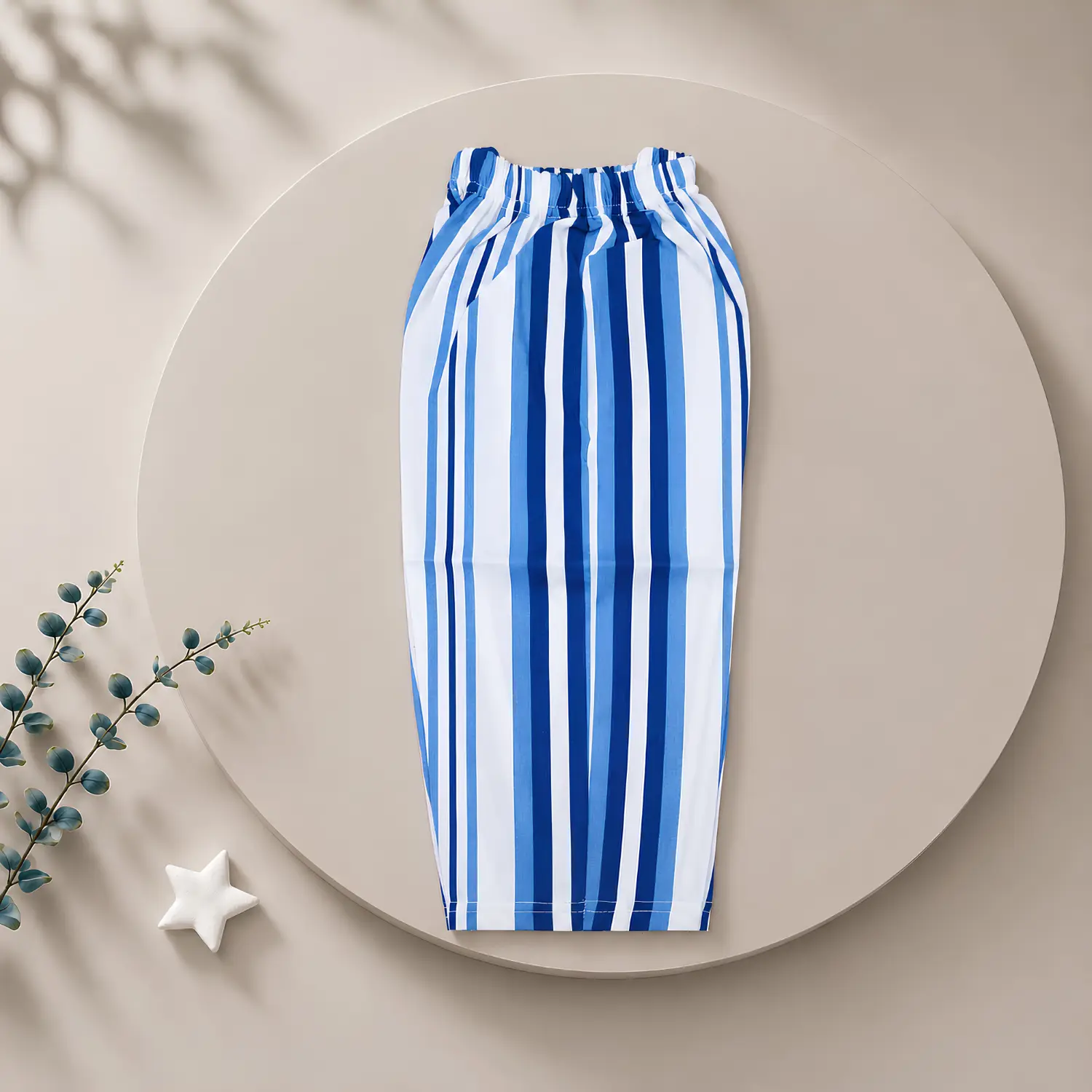 Boys Blue Striped Night Suit - Image 4
