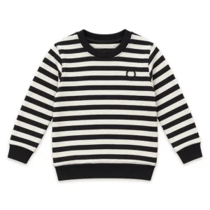 Boys Black & Soft White Striped Sweatshirt