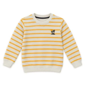 Boys Yellow & Cream Striped Sweatshirt