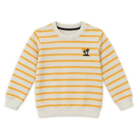 Boys Yellow & Cream Striped Sweatshirt