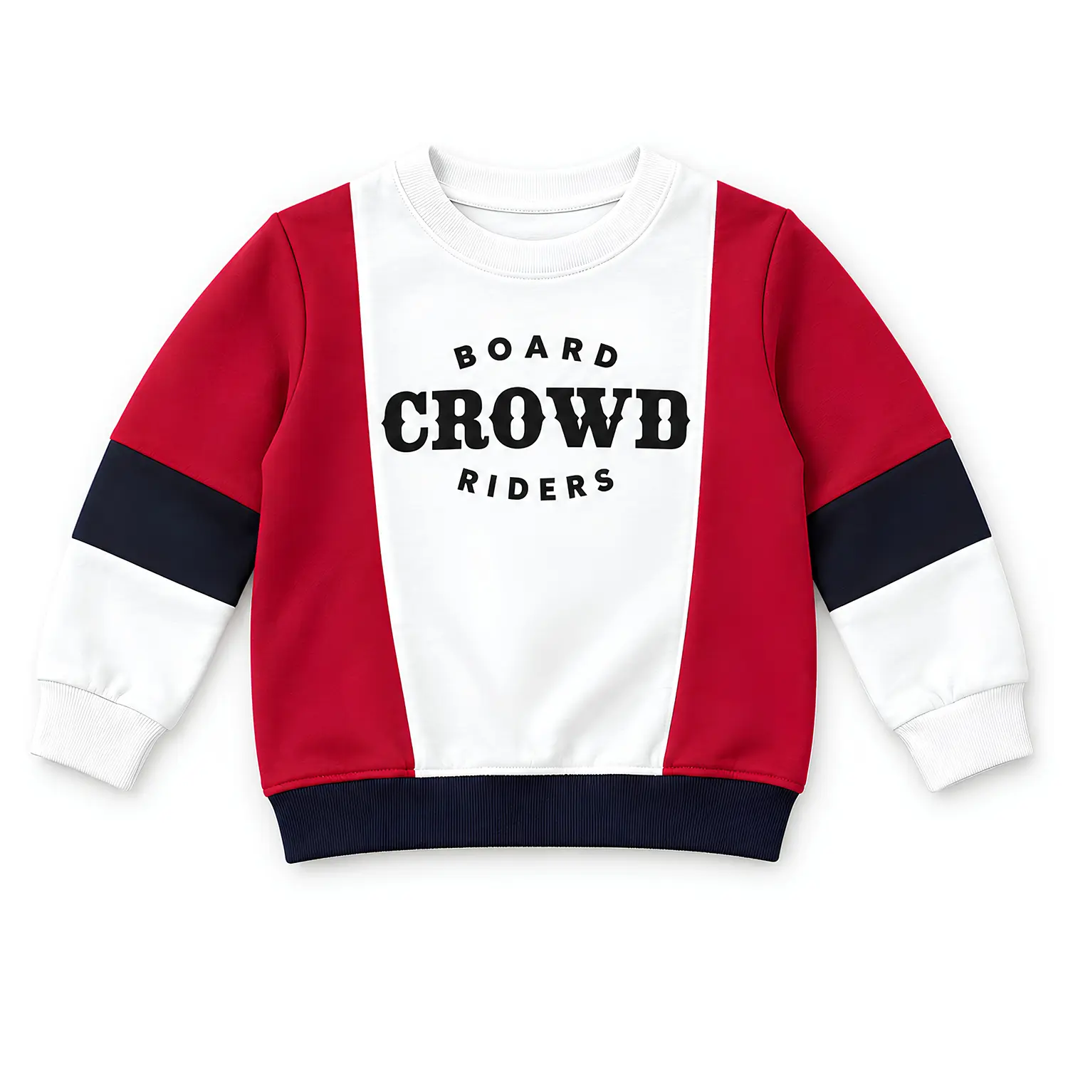 Navy Blue Boys Tracksuit Set with Maroon & White Panels - Image 2