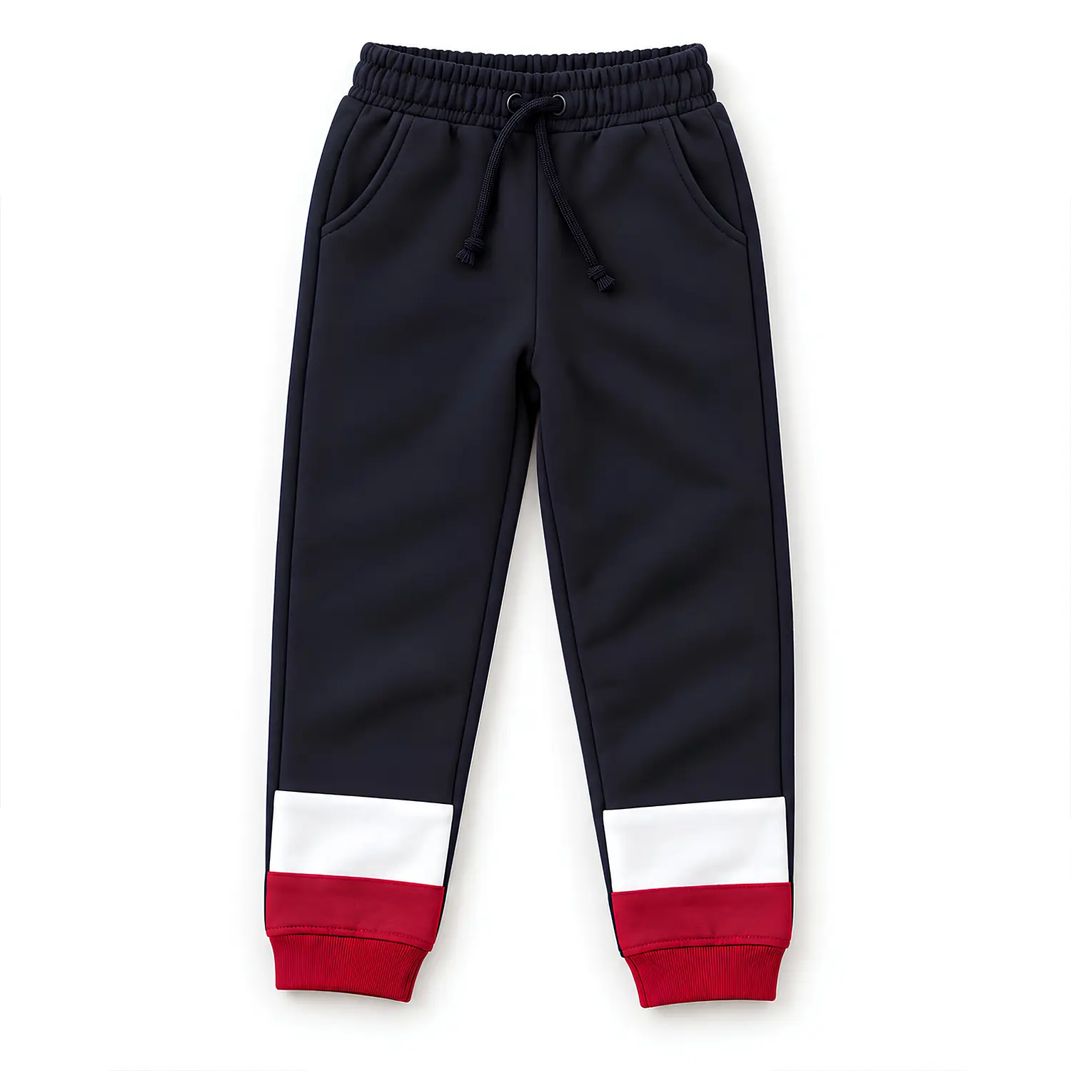 Navy Blue Boys Tracksuit Set with Maroon & White Panels - Image 4