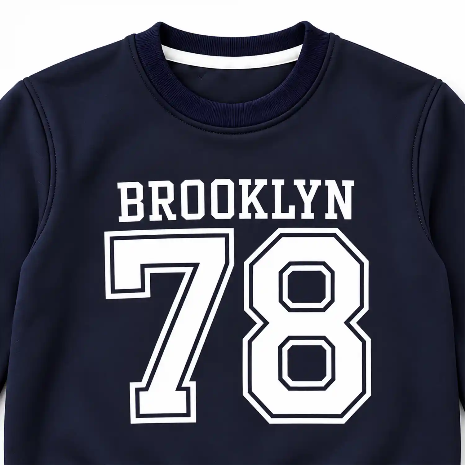 Navy Blue Boys Tracksuit Set with Brooklyn 78 Print - Image 3