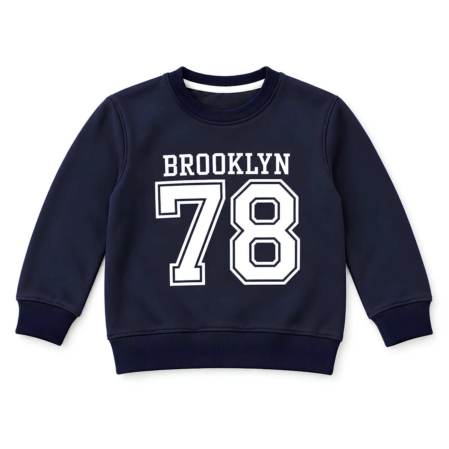 Navy Blue Boys Tracksuit Set with Brooklyn 78 Print - Image 2