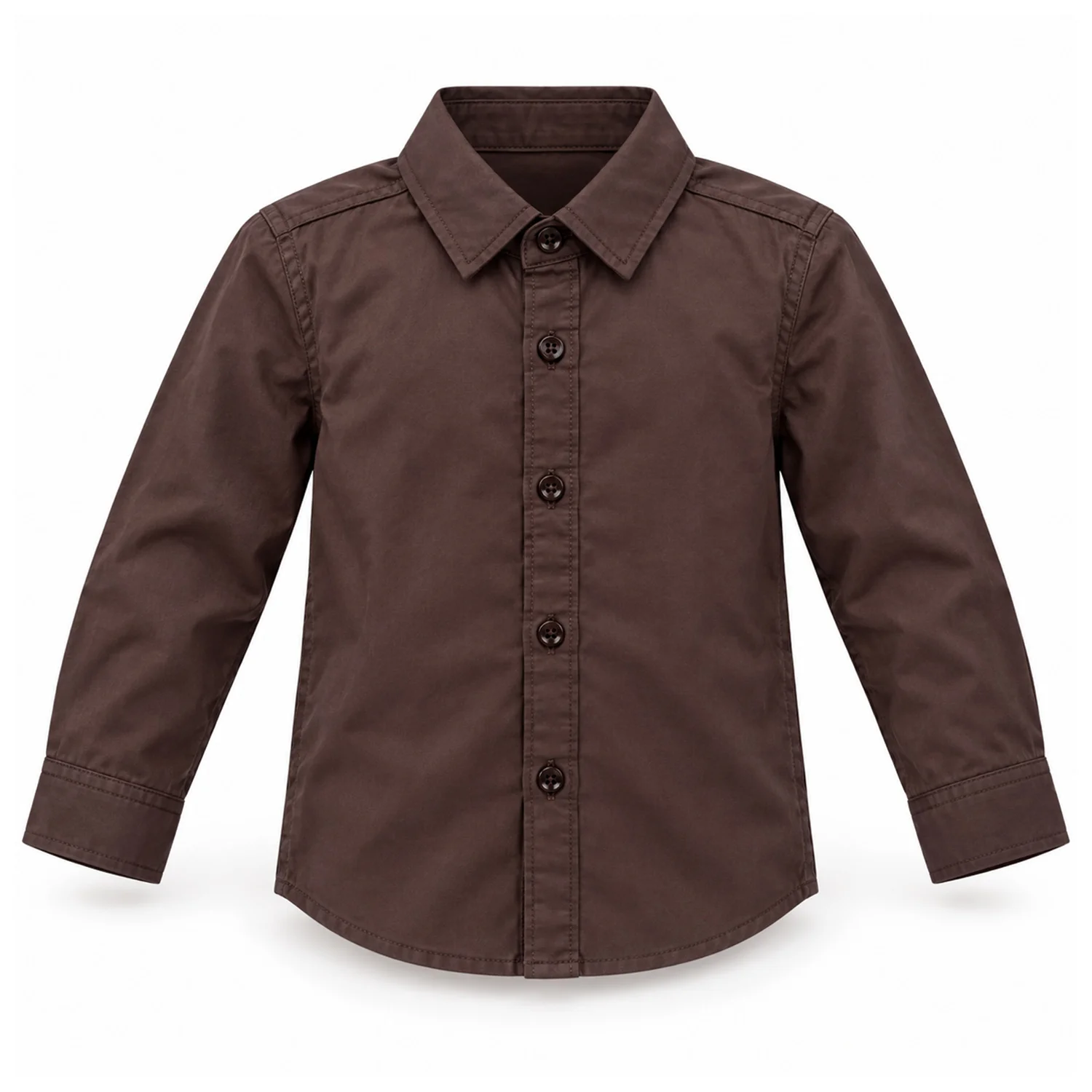 Boys Chocolate Brown Paper Cotton Shirt