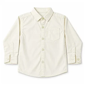 Boys Soft Cream Paper Cotton Shirt