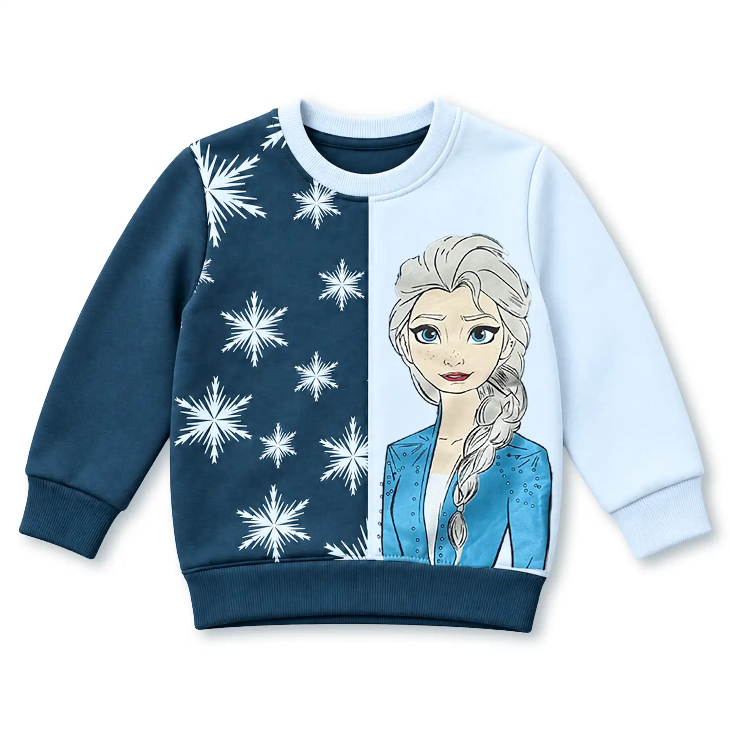 Girls Elsa Printed Winter Tracksuit Set – Sweatshirt & Trouser - Image 2