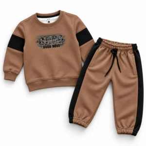 Boys Premium Hugo Boss Brown & Black Tracksuit Set