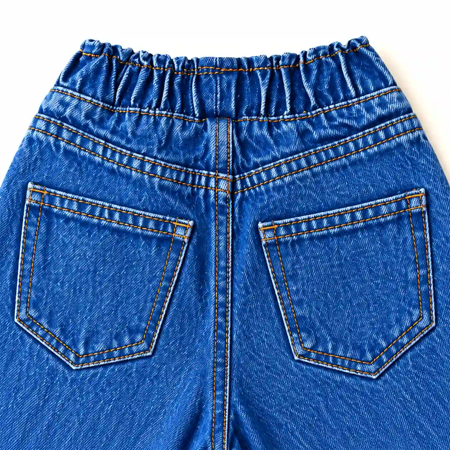 Girls Light Blue Baggy Denim Pant with Embroidery - Image 4