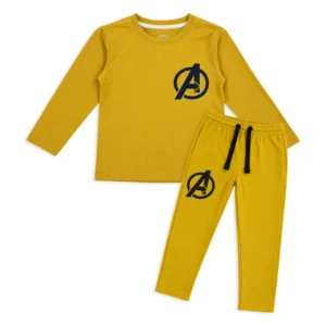 Boys Avengers Mustard Yellow Tracksuit Set