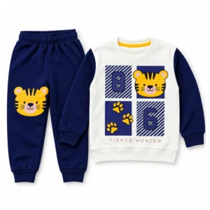 Boys Tiger Print Tracksuit Set – Sweatshirt & Trouser