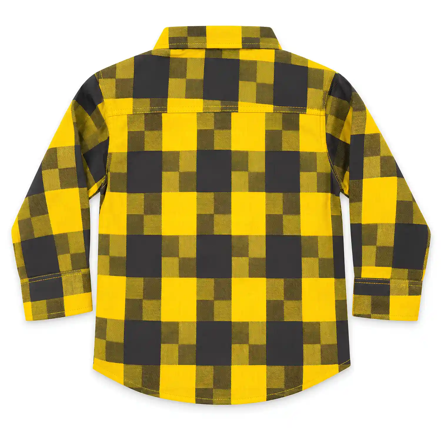 Boys Yellow & Grey Check Cotton Twill Shirt - Image 2